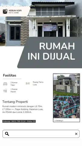 Dijual Rumah di Kebun Kopi Kota Jambi