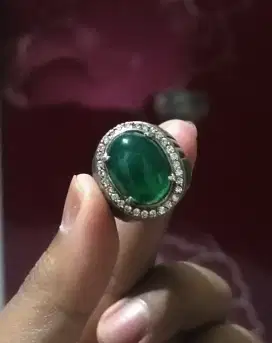 Cincin Batu Bacan Gulau Serat Kura Tali Hitam