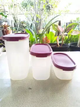 Tupperware Set 3 Pcs, Bentuk Oval, Warna Ungu, Toples Serbaguna