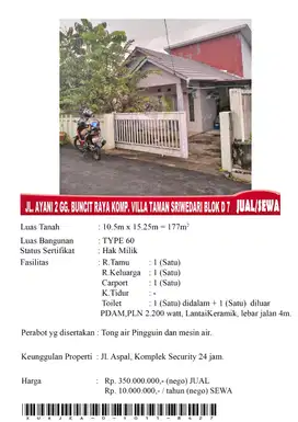 DIJUAL ATAU DISEWAKAN RUMAH DI  JL. ADISUCIPTO KM 12.9 PONTIANAK