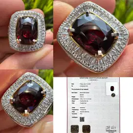 Natural Red Spinel 3.05crt Burma serti Zcgl lab