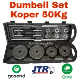 Barbell/Dumbell set box 50kg Black Chrome