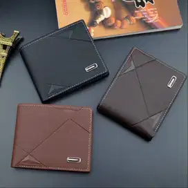 Dompet Lipat Pria Triangle Dompet Kulit Sintetis Wallet Dompet Pria