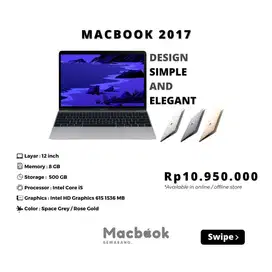 MacBook 2017 Memory 8/Storage 500 GB, PROMO CASHBACK!!