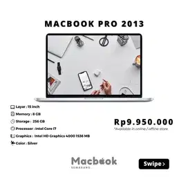 MacBook Pro 2013 RAM 8/Storage 256 GB, PROMO CASHBACK!!