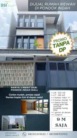 RUMAH DI PONDOK INDAH, RUMAH GRESS 100% BARU, BISA KREDIT TANPA DP