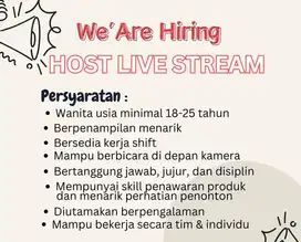 Dibuka Lowongan Kerja Host Live Streaming Fashion Wanita