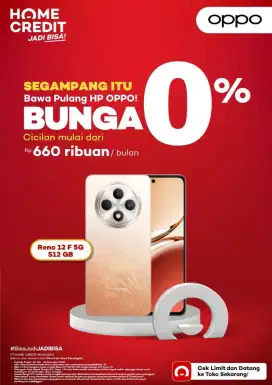 Credit Hp Oppo Bunga 0% Bebas 1x angsuran