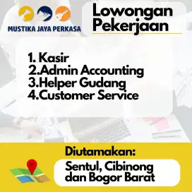 Dibutuhkan segera! Kasir, helper dan admin