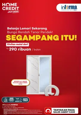 Segampang itu cicilan lemari 2 pintu promo bunga rendah dan free 1