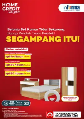 Segampang itu cicilan set kamar promo bunga rendah dan free 1 kali