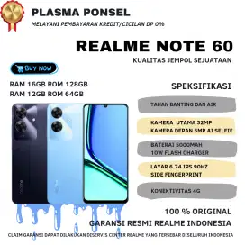 Realme Note 60 Ram 18GB, Rom 128GB – Cuma Sejuatan!