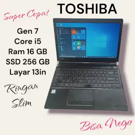 Toshiba Core i5 gen 7 Ram 16 GB SSD 256 GB slim ringan murah