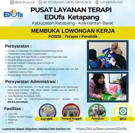 Loker Terapis / Pendidik / Guru / Okupasi / Wicara Di Ketapang Kalbar