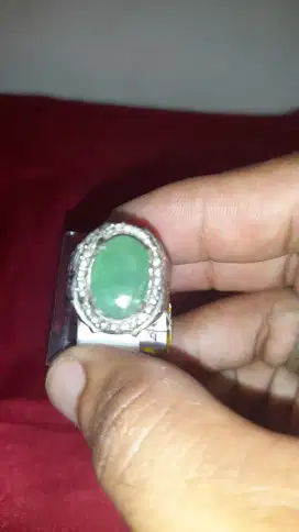 Cincin zamrud Kalimantan ring alpaka super size 8 harga nego