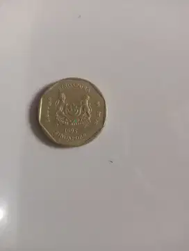 Uang Logam 1 Dollar Singapura Tahun 1995