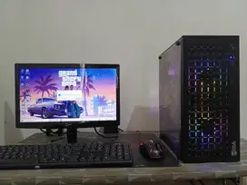 PC CPU GAMING FULL SET A8 9600 DDR4 VGA 2GB GTA V PES2021 GENSHIN RGB