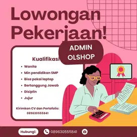 Loker admin olshop thrift wanita blm berpengalaman silahkn