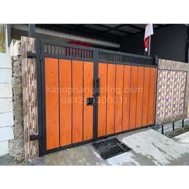 PAGAR RUMAH MINIMALIS BAHAN WOODPLANK SEMI WPC HARGA PER METER