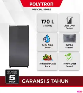 Kulkas 1 Pintu Polytron Belleza 170 Liter PRA 17ZS PRA-17ZS