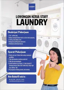 Lowongan karyawati/karyawan laundry