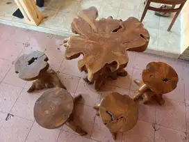 Dijual meja kursi asli kayu jati blora