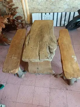 Dijual meja kursi asli kayu jati blora