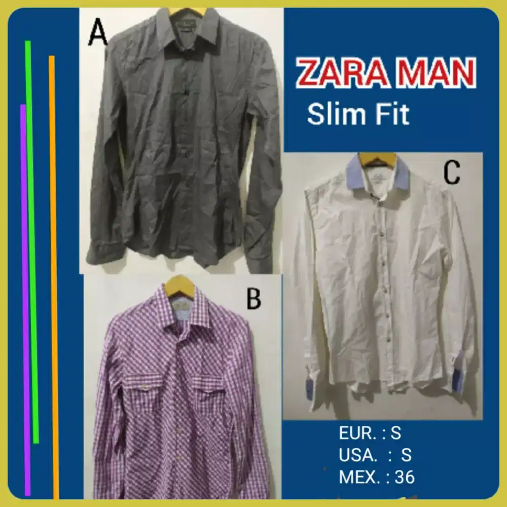 Kemeja Lengan Panjang Slim Fit ZARA MAN