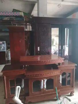 Buffet Rak TV Kayu Jati Model Topi