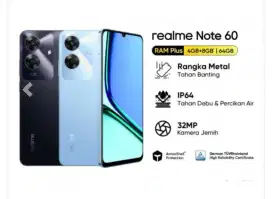 MURAH new Realme Note 60 ram 6/128 grs resmi, bs kredit
