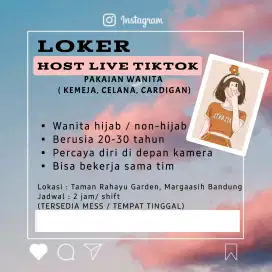 DIBUTUHKAN HOST LIVE STREAMING