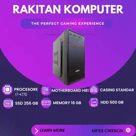 CPU/ PC RAKITAN I7-4770 RAM 8GB SSD 256GB HDD 5OOGB CASING PSU STANDAR