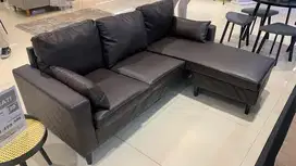 Sofa Modular Sudut Kulit - Cokelat