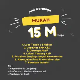 Dijual Dermaga aktif ± 3 Ha TAA murah sungai musi Tanah palembang