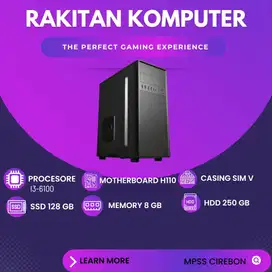 PC RAKITAN I3- 6100 8GB HDD 250 GB SSD 128 GB CASING PSU SIM V