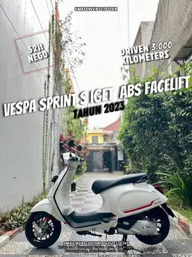 Vespa Sprint Tahun 2023 Low KM!