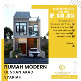 Rumah modern 2lantai, tanpa bank, tanpa sita dekat tol narogong