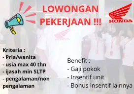 Lowongan kerja marketing honda