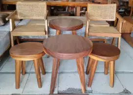 Set meja kursi tamu teras kayu utuh