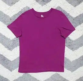 Kaos Polos Lengan Pendek HnM H&M Tees Magenta Size XL