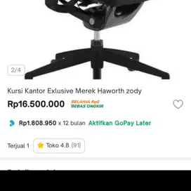 Jual Kursi Haworth Zody terbaik impor UK