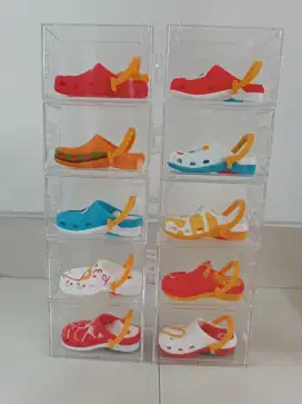 Koleksi Crocs McD Komplit Set Beserta Box Acrylic