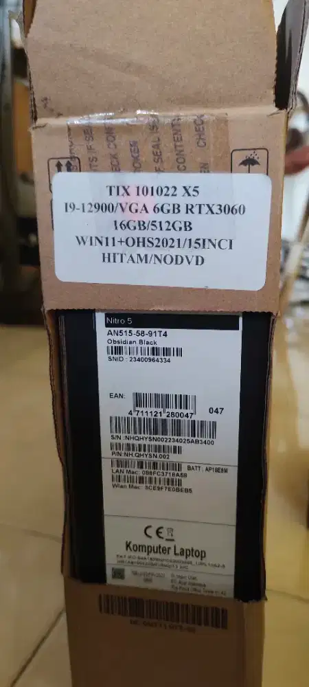 Acer nitri i9 rtx 3060