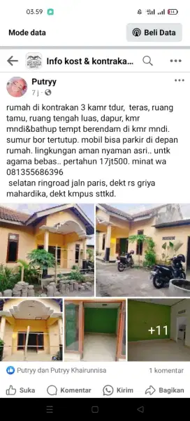 rumah di kontrakan