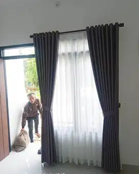 Buat Gorden Murah Gordyn Hordeng Vitrase Roller Vertical Krey Blind