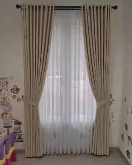 Buat Gorden Murah Gordyn Hordeng Vitrase Roller Vertical Krey Blind