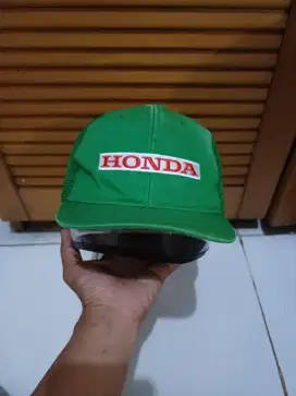 Topi Trucker Honda Visor Pendek Two Tone Classic Vintage