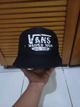 Topi Trucker Vans Warped Tour 1995 - 2018 Tali Kapal Vintage