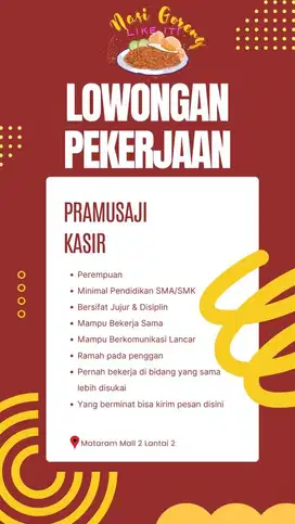 Pramusaji/Karyawati Warung