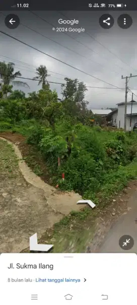 Dijual cepat tanah pinggir jalan utama .  SHM